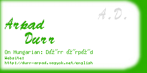 arpad durr business card
